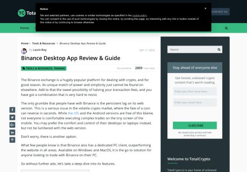 
                            11. Binance Desktop App Review & Download Guide 2018 - TotalCrypto