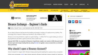 
                            6. Binance Exchange – Beginner's Guide - CryptoPotato