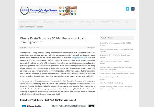 
                            10. Binary Brain Trust Review - Losing Trading Scam Warning!