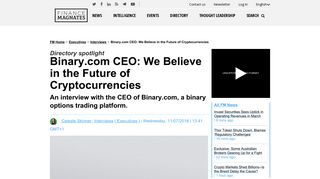 
                            8. Binary.com CEO: We Believe in the Future of Cryptocurrencies ...