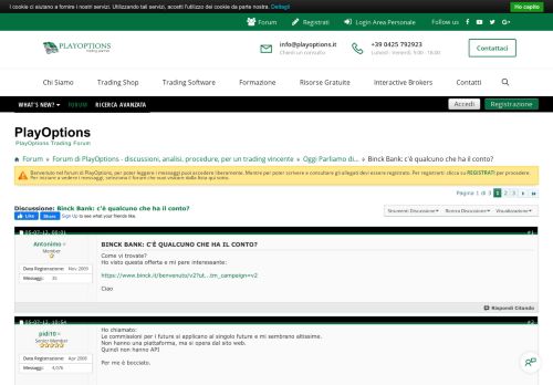 
                            12. Binck Bank: c'è qualcuno che ha il conto? - PlayOptions
