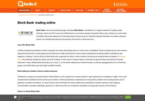 
                            11. Binck Bank: trading online | Facile.it