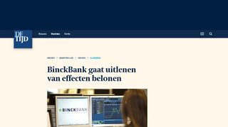 
                            13. BinckBank gaat uitlenen van effecten belonen | De Tijd