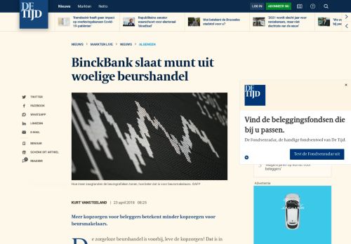 
                            12. BinckBank slaat munt uit woelige beurshandel | De Tijd