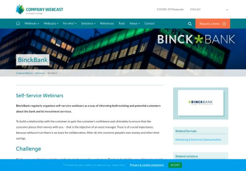 
                            9. BinckBank | Webinar & Webcasting CWC - Company Webcast