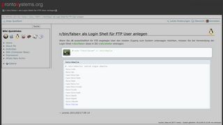 
                            4. /bin/false« als Login Shell für FTP User anlegen [prontosystems.org]