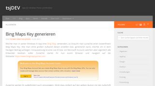 
                            8. Bing Maps Key generieren – tsjDEV