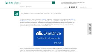 
                            5. Bing Rewards Members Get OneDrive 100 GB Special Offer - Bing Blogs