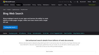 
                            5. Bing Web Search API | Microsoft Azure