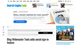 
                            10. Bing Webmaster Tools adds social sign-in feature - Search Engine Land