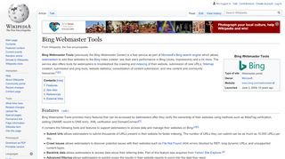 
                            10. Bing Webmaster Tools - Wikipedia