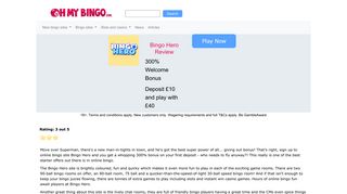 
                            5. Bingo Hero - A massive £45 free! - Fantastic UK bingo - OhMyBing