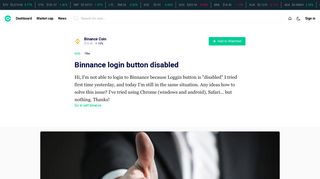 
                            2. Binnance login button disabled - Coin.fyi