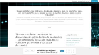 
                            2. Binnatex login - Binatex plataforma online de trading no Brasil: o que ...