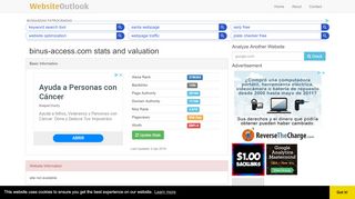 
                            3. Binus-access : Website stats and valuation