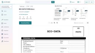 
                            3. BIO-DATA FORM.docx | Government And Personhood - Scribd