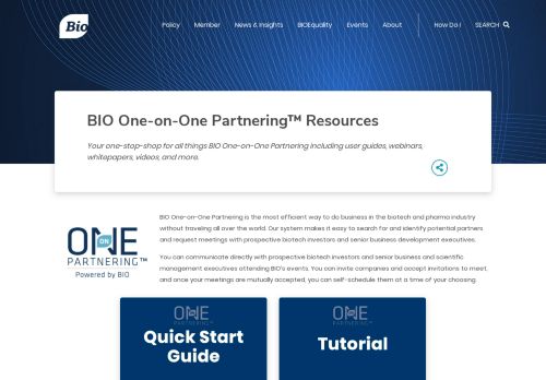 
                            3. BIO One-on-One Partnering – BIO