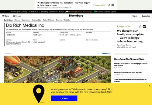 
                            11. Bio Rich Medical Inc: Company Profile - Bloomberg