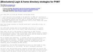
                            12. [Bioclusters] Login & home directory strategies for PVM ...
