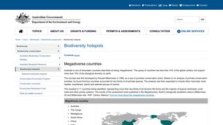 
                            5. Biodiversity hotspots | Department of the Environment and Energy