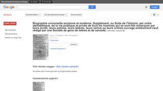 
                            10. Biographie universelle ancienne et moderne. Supplément, ou Suite ... - Résultats Google Recherche de Livres