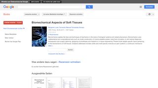 
                            12. Biomechanical Aspects of Soft Tissues - Google Books-Ergebnisseite