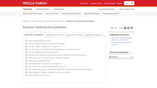 
                            11. Biometric Authentication FAQs - Wells Fargo