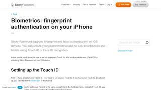 
                            8. Biometrics: fingerprint authentication on your iPhone - Sticky Password