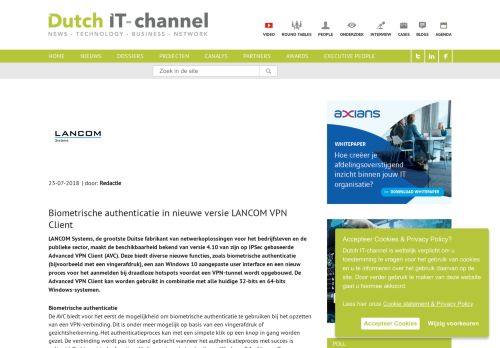 
                            12. Biometrische authenticatie in nieuwe versie LANCOM VPN Client ...