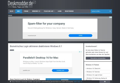 
                            1. Biometrisches Login aktivieren deaktivieren Windows ... - Deskmodder