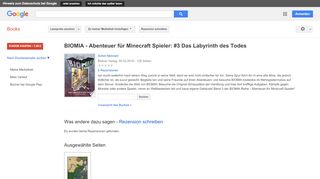 
                            9. BIOMIA - Abenteuer für Minecraft Spieler: #3 Das Labyrinth des Todes