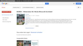 
                            13. BIOMIA – Weltenlabor #2: Werde Minecraft Architekt! - Google Books-Ergebnisseite