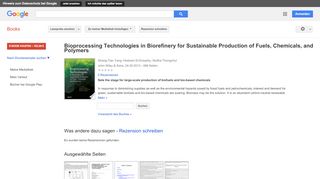 
                            9. Bioprocessing Technologies in Biorefinery for Sustainable ... - Google Books-Ergebnisseite