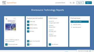 
                            9. Bioresource Technology Reports | ScienceDirect.com