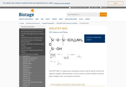 
                            9. Biotage - ISOLUTE® NH2