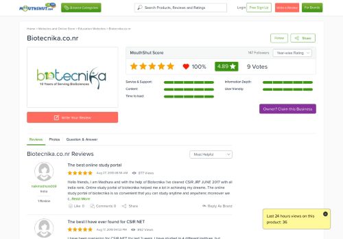 
                            11. BIOTECNIKA.CO.NR - Reviews | online | Ratings | Free - MouthShut.com