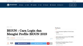 
                            1. BIOUN : Cara Login dan Mengisi Profile BIOUN 2019 ...