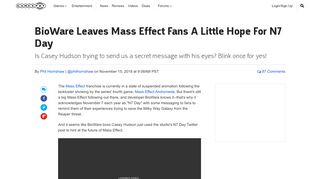 
                            11. BioWare Leaves Mass Effect Fans A Little Hope For N7 Day - GameSpot