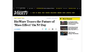 
                            7. BioWare Teases the Future of 'Mass Effect' for N7 Day – Variety