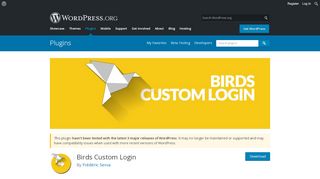 
                            1. Birds Custom Login | WordPress.org