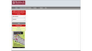 
                            9. Birkbeck College, University of London Electronic Tendering Site ...