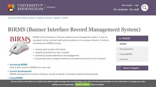 
                            13. BIRMS (Banner Interface Record Management System)