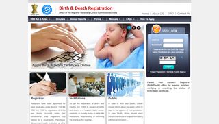 
                            1. Birth Registration - Crsorgi.gov.in