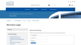 
                            3. BIS Intern Login — Uni Oldenburg