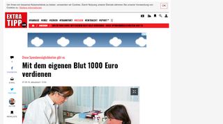 
                            6. Bis zu 1000 Euro: Mit eigenem Blut Geld verdienen - Diese ...