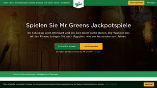 
                            4. Bis zu € 100,- Bonus. Spielen Sie Mr Greens Jackpotspiele