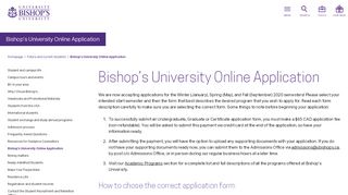 
                            11. Bishop's University Online Application - Bishop's University