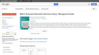 
                            12. BiSL®: Business Information Services Library - Management Guide