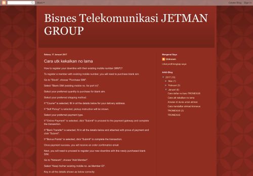 
                            13. Bisnes Telekomunikasi JETMAN GROUP : Cara utk ...