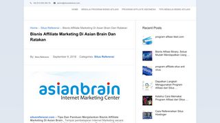 
                            10. Bisnis Affiliate Marketing Di Asian Brain Dan Ratakan